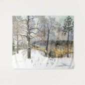 冬の橋の水の色絵画の タペストリー (正面(横))