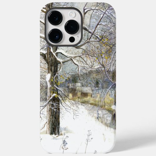 冬の橋の水の色絵画の Case-Mate iPhoneケース (裏面)