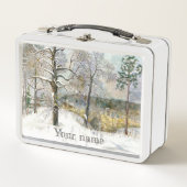 冬の橋の水色 メタルランチボックス (正面)