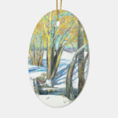冬の橋 セラミックオーナメント (左)