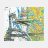 冬の橋 フリースブランケット (正面(横))