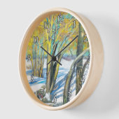 冬の橋 壁時計 (傾斜)