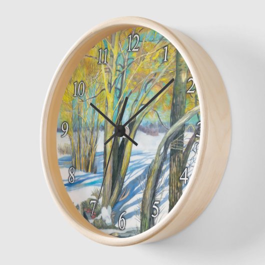 冬の橋 壁時計 (傾斜)