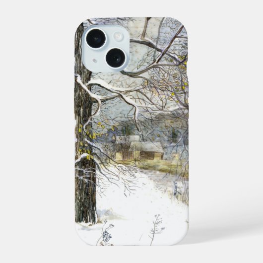 冬の橋 iPhone 15ケース (裏面)