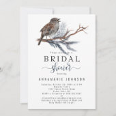 冬の歌の水のカラーバードブランチブライダルシャワー 招待状 (正面)
