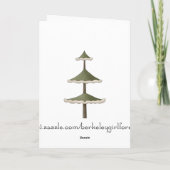 冬の歓迎雪だるまフォークアートグリーティングカード シーズンカード (裏面)