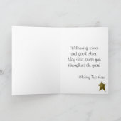 冬の歓迎雪だるまフォークアートグリーティングカード シーズンカード (内部)