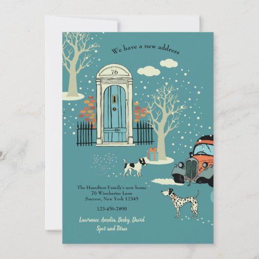 冬の正面玄関の移動発表 招待状 (正面)