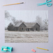 冬の死に捨てられた古い家 薄葉紙 (クラフト)