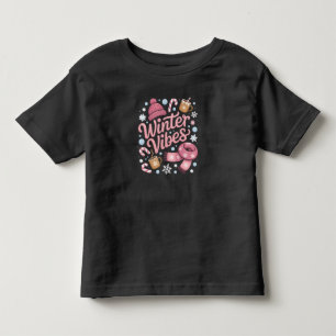 冬の気分 寒い季節 こんにちは冬 トドラーTシャツ