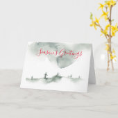 冬の水のカラーシーンホリデー カード (黄色い花)