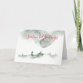 冬の水のカラーシーンホリデー カード