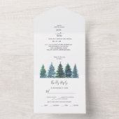 冬の水の結婚色 オールインワン招待状 (内側)