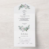 冬の水の結婚色 オールインワン招待状 (内側)