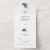 冬の水の結婚色 オールインワン招待状 (内側)