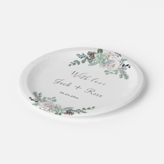 冬の水の結婚色 ペーパープレート (アングル)