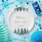 冬の水の結婚色 ペーパープレート (パーティー)