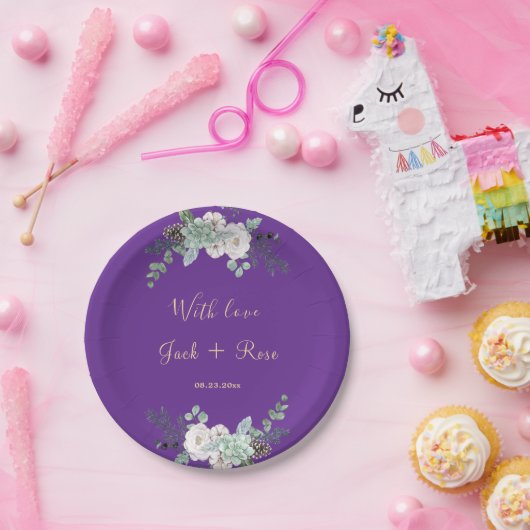 冬の水の結婚色 ペーパープレート (パーティー)