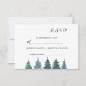 冬の水の結婚色 出欠カード (正面)