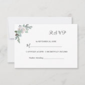 冬の水の結婚色 出欠カード (正面)