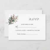 冬の水の結婚色 出欠カード (正面)