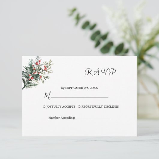 冬の水の結婚色 出欠カード (スタンド正面)