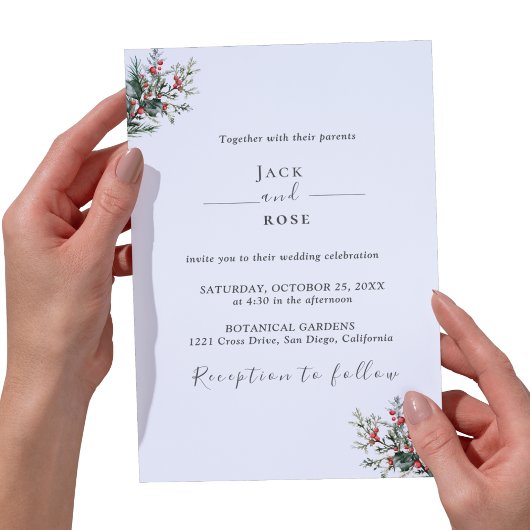 冬の水の結婚色 招待状