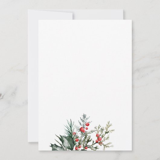 冬の水の結婚色 招待状 (裏面)