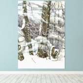 冬の水の絵画色 キャンバスプリント (インサイチュ (ウッドフロア))