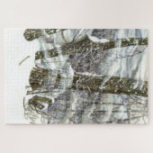 冬の水の絵画色 ジグソーパズル (横)