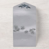 冬の水の色すべて1つの結婚式の招待 オールインワン招待状 (外側)