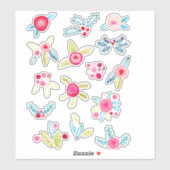 冬の水の色のすり傷と葉のシール シール (シート)