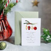 冬の水の色のオーナメント写真の日付を保存 招待状