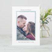 冬の水の色のストローククリスマスフォトカード シーズンカード (スタンド正面)