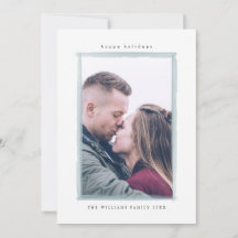 冬の水の色のストローククリスマスフォトカード