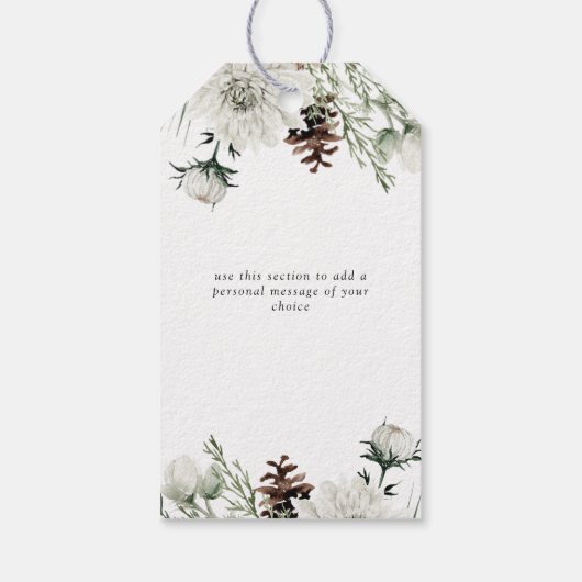冬の水の色のフローラありがとうブライダルシャワー ギフトタグ (裏面)