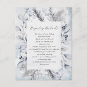 冬の水の色のフローラレジストリ詳細結婚ズ エンクロージャーカード (正面)