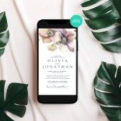 冬の水の色のフローラ結婚 招待状