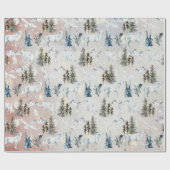 冬の水の色の北極ハレオオカミキツネスノーウィークフクロウ2 ラッピングペーパー (フラット)