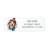 冬の水の色の帽子とスカーフビーグル – ラベル (正面)