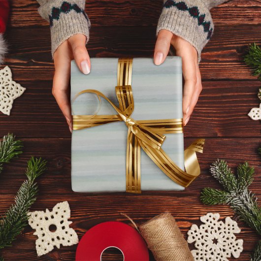 冬の水の色の松の木のカスタム ラッピングペーパーシート