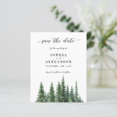 冬の水の色の松の森林日付カードを保存 (スタンド正面)