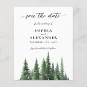 冬の水の色の松の森林日付カードを保存 (正面)