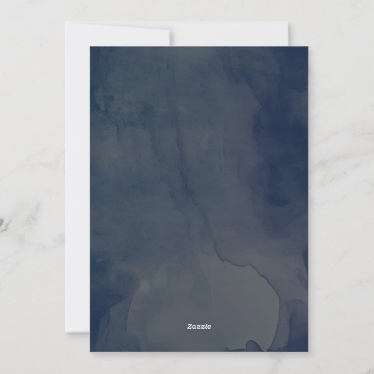 冬の水の色の森の白いクリスマス シーズンカード (裏面)