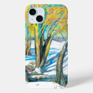 冬の水の色の橋 iPhone 15 MINIケース