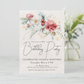 冬の水の色の花80th誕生日パーティー 招待状 (スタンド正面)