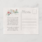 冬の水の色の花90th誕生日パーティー インビテーションポストカード (裏面)