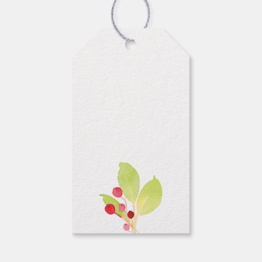 冬の水の色の葉の休日パーソナライズされた ギフトタグ (裏面)