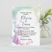 冬の水の色の雪とカップル結婚ズ 招待状 (スタンド正面)