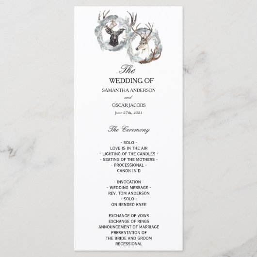 冬の水の色の鹿のリース銀 メニュー (正面)